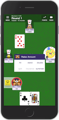 Play Blackjack online free. 1-12 players, No ads